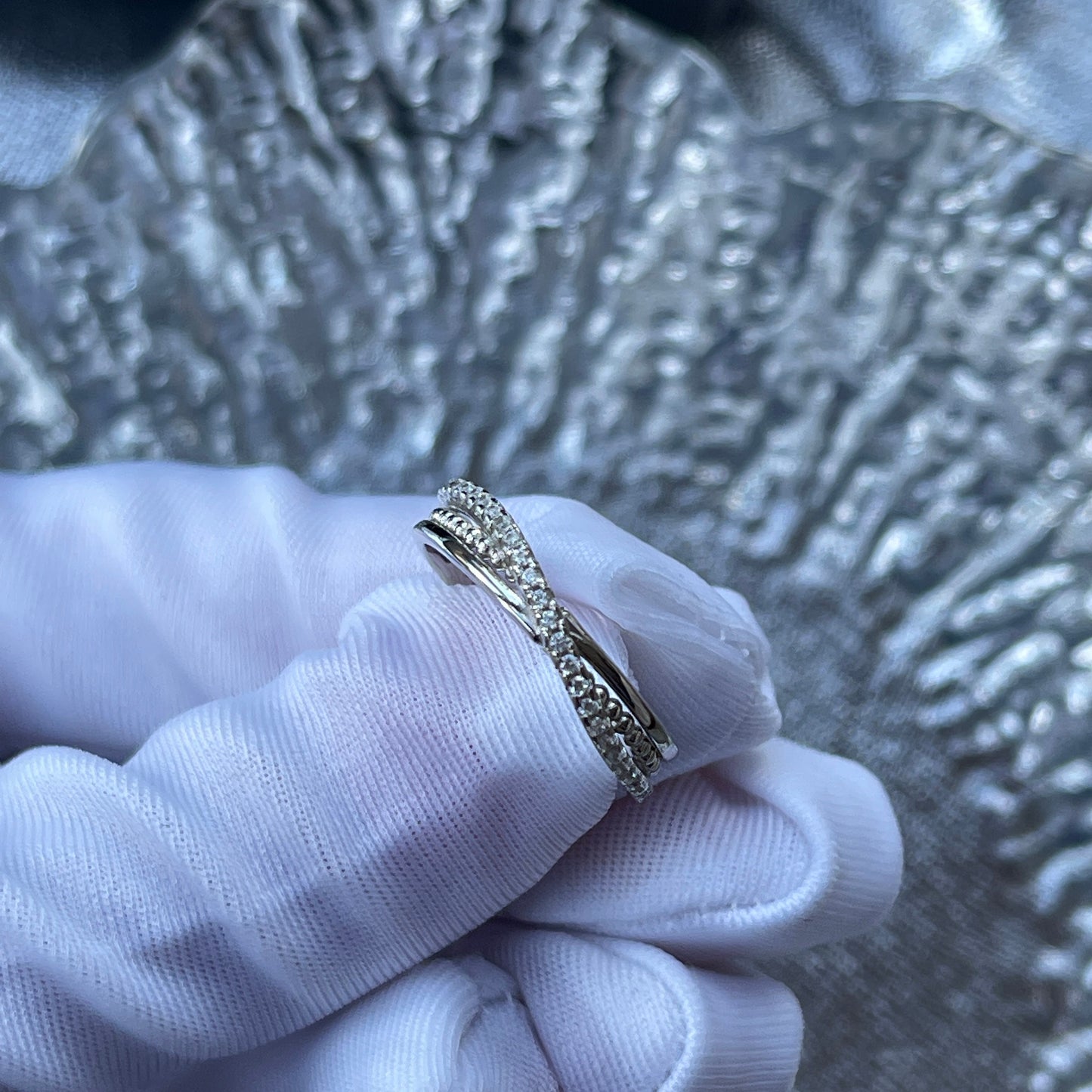 Infinity mobius ring, 925 silver ring, Twist interlocking, Trinity cz ring, Wedding bridal band, Eternity forever ring, Anniversary gifts