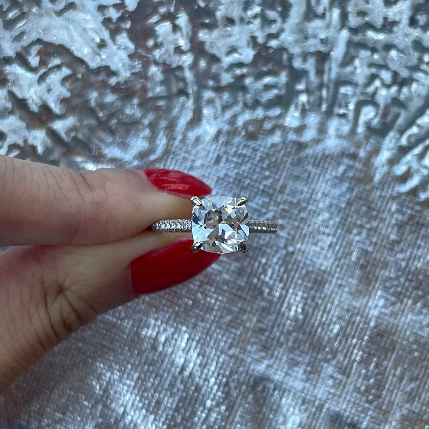 1 Ct Cushion Solitaire Diamond Ring, Lab-created Diamond Engagement Promise Ring, 925 Sterling Silver Ring, Wedding Anniversary Bridal Ring