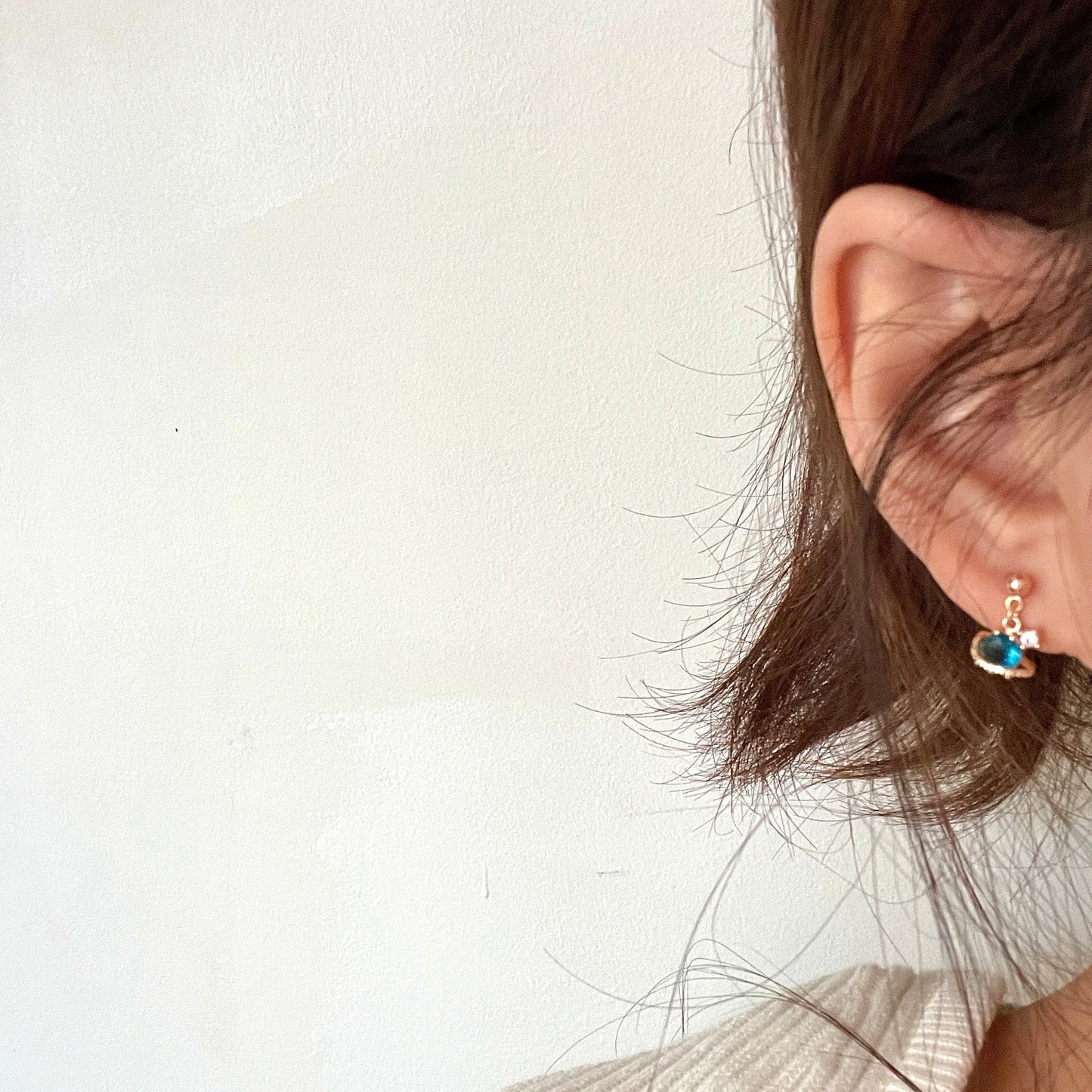 Blue Sapphire Saturn Earrings - 3D Planet Galaxy Earrings