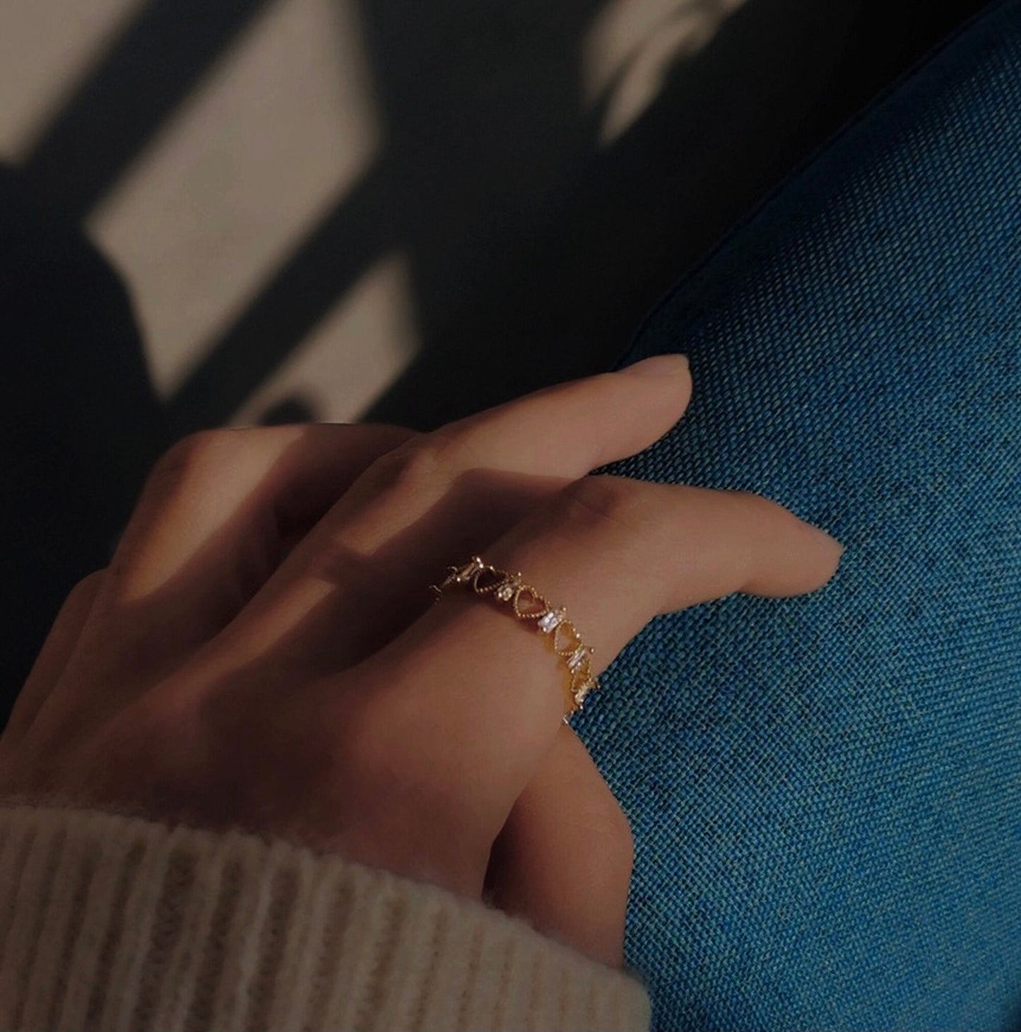 Romantic Heart Lacey Ring | Cute Y2K Fashion Double Layer Minimalist Cocktail Pinky Ring