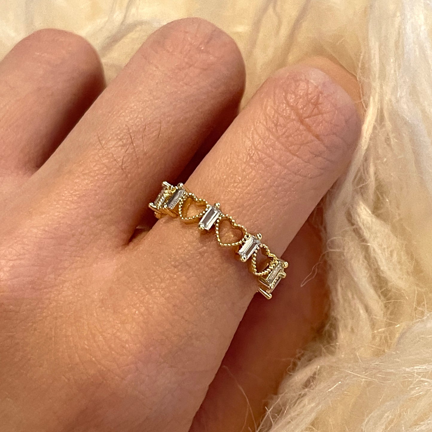 Romantic Heart Lacey Ring | Cute Y2K Fashion Double Layer Minimalist Cocktail Pinky Ring