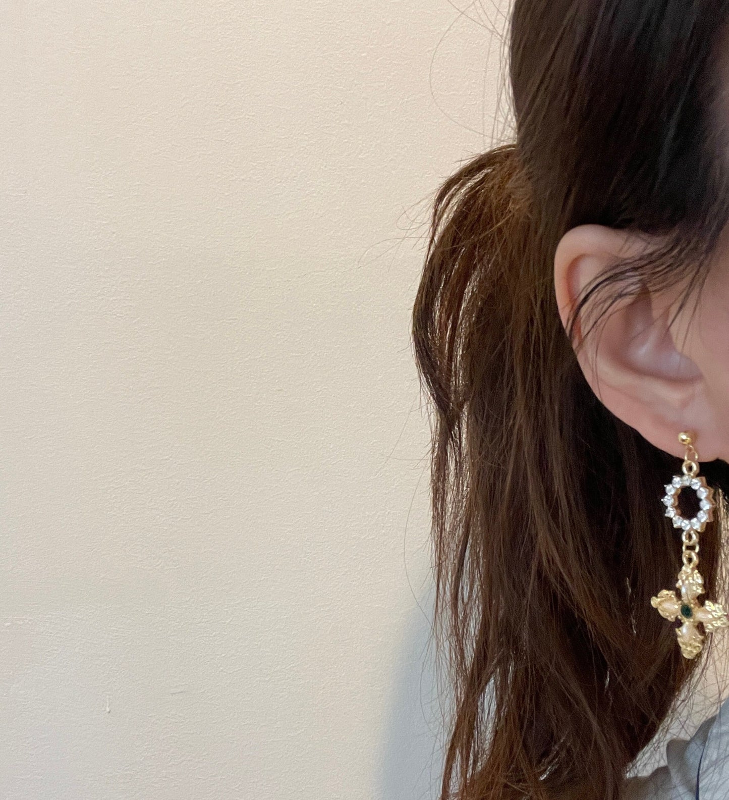 Gothic cross emobossed earrings, Gold cross dangle earrings, Victorian Medieval earrings, Vintage statement earrings, Delicate handmade gift