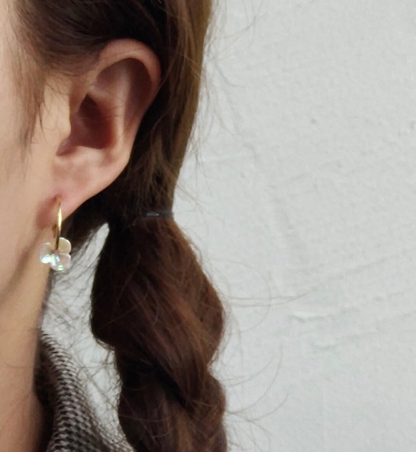 Pastel Pink Heart Mismatched Earrings | Dainty Gold Hoop Earrings