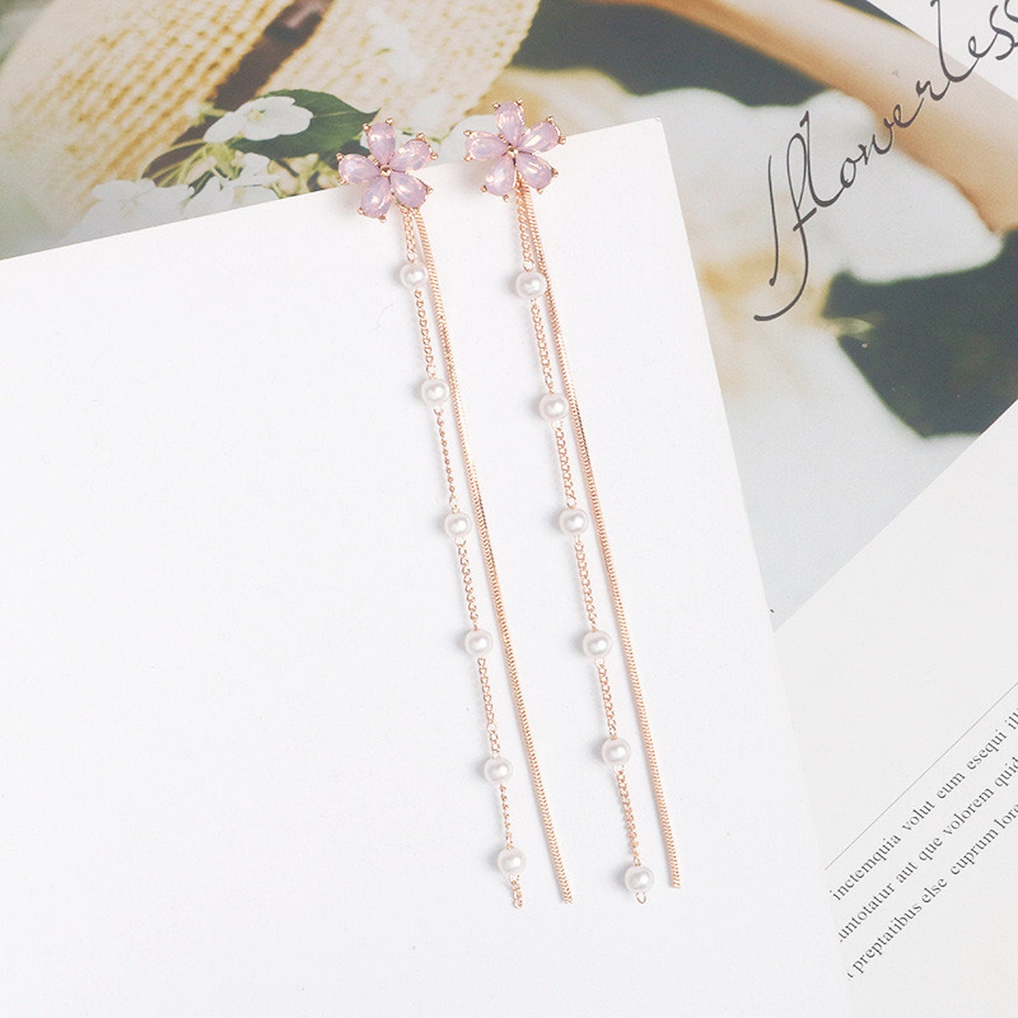 Handmade 2 Way Pink Sakura Cherry Blossom Earrings | Unique Sakura Floral Jewelry
