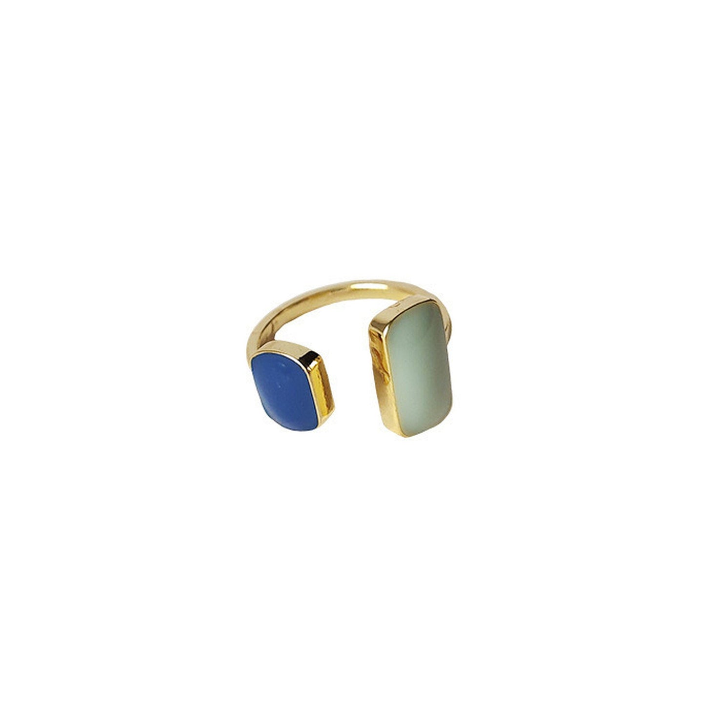 Geometric Square Signet Ring - Avant Garde Blue Cocktail Ring - Unisex