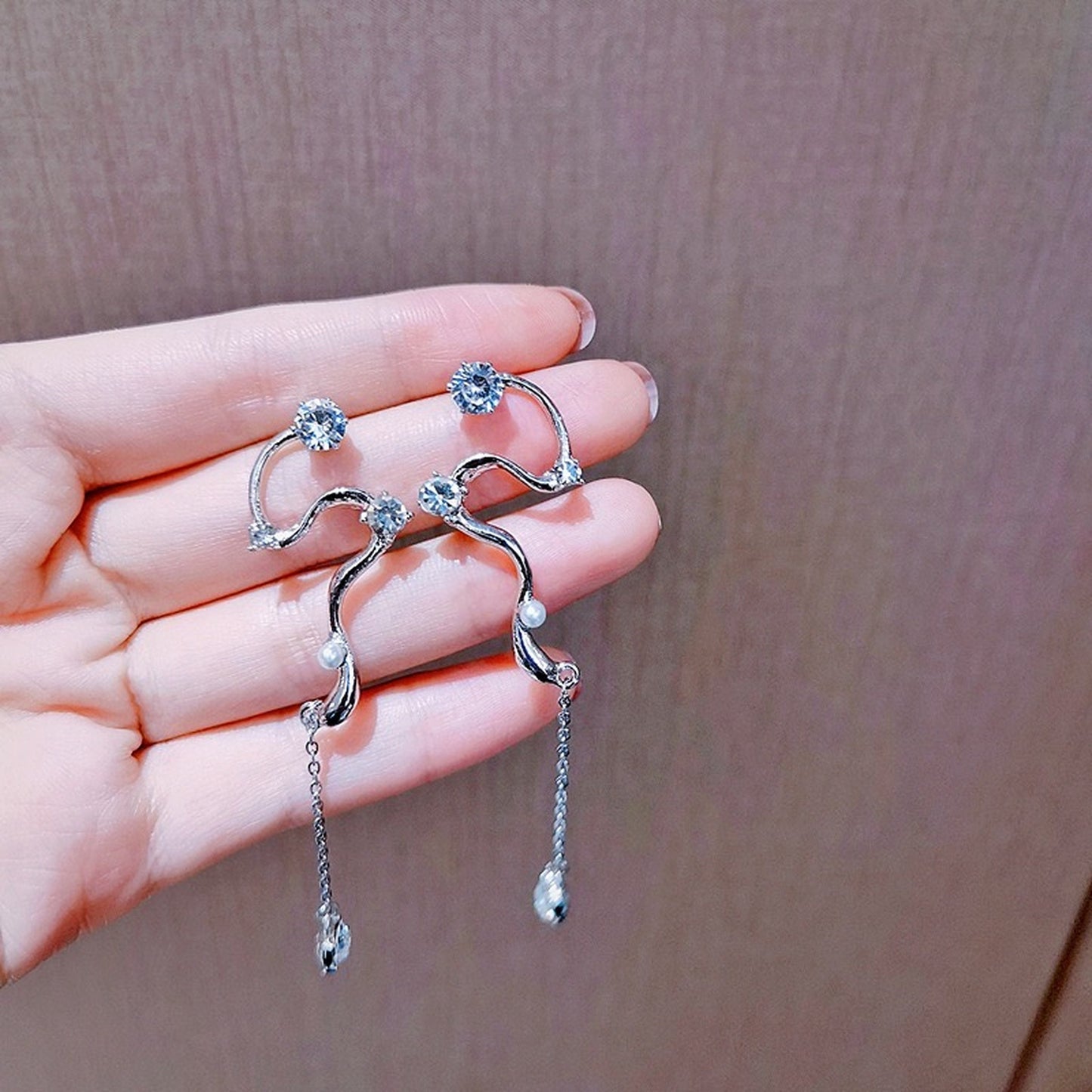 Snake shaped earrings, 2 Way earrings, S shaped wandering earrings, Long dangle earrings, Gothic statement earrings, Unique DIY earrings