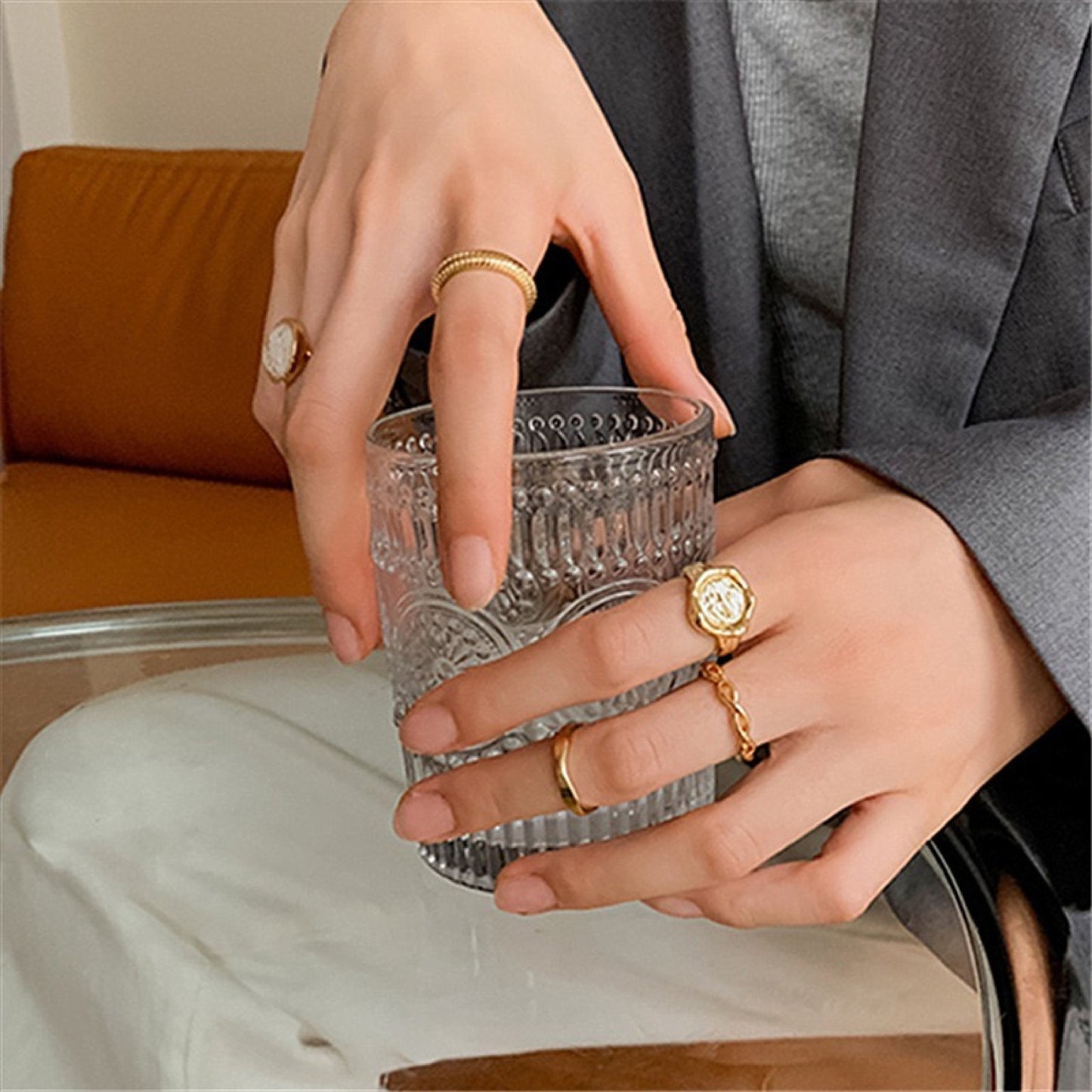 Cuban Rings, Gold Signet Rings, Statement Stacking Rings, Thick Chain Link Rings, Chunky Gold Rings, Cocktail Rings, Everyday Fashion Rings