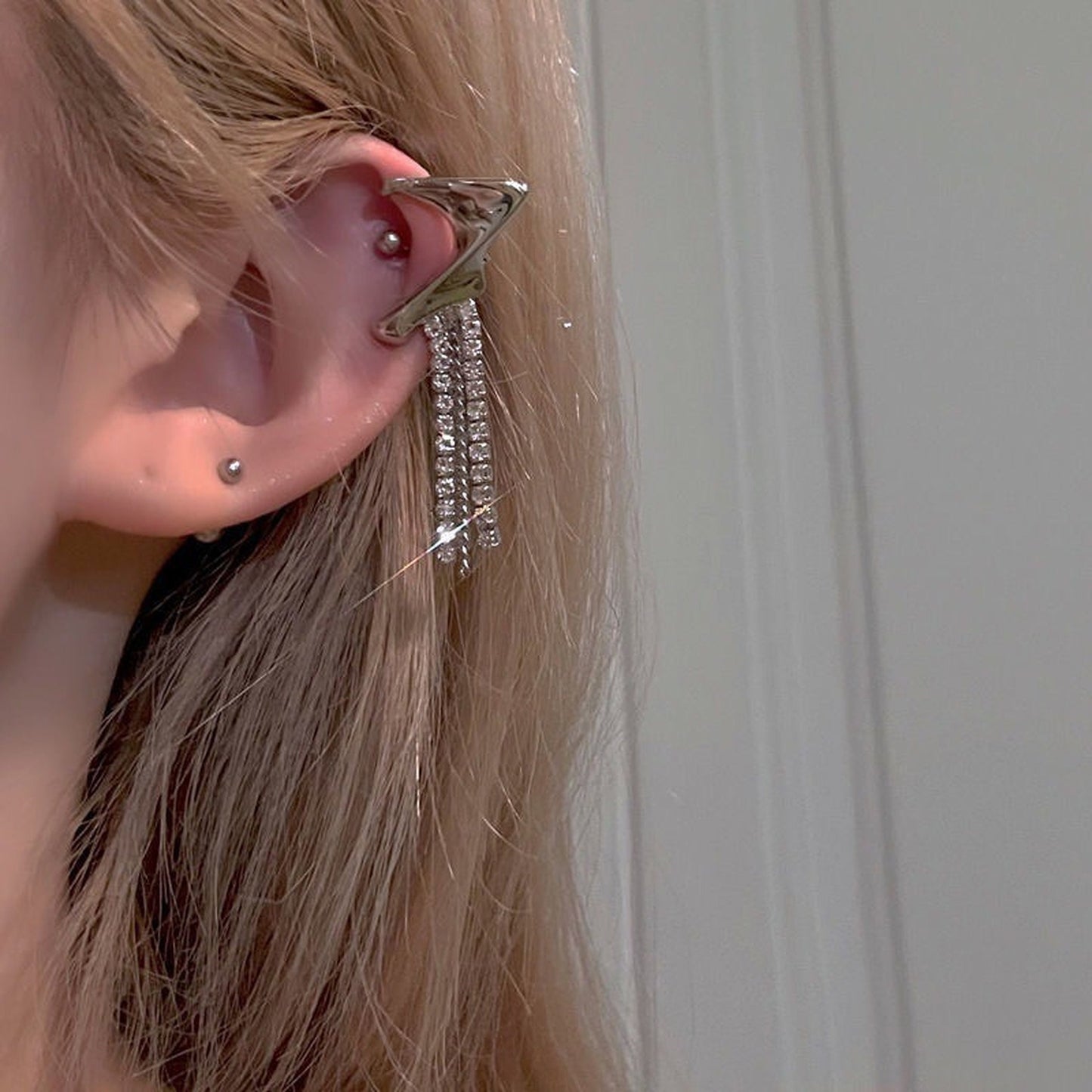 No piercing Silver Elf Elven Ear Cuff Climber - Celtic Dark Gothic Costume Ear Cuffs