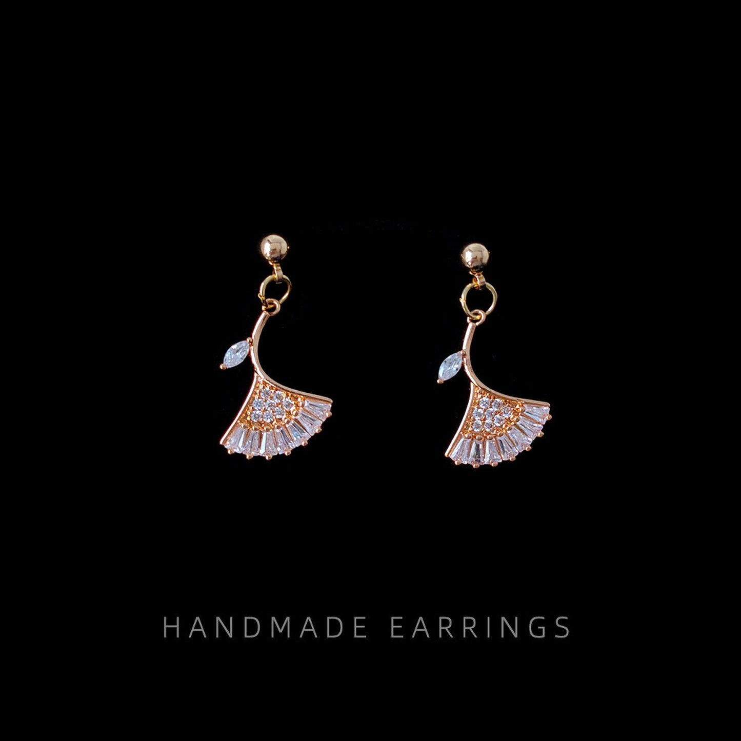 Rose Gold Ginkgo Leaf Earrings, Nature Inspired Botanical Gold Leaf Jewelry