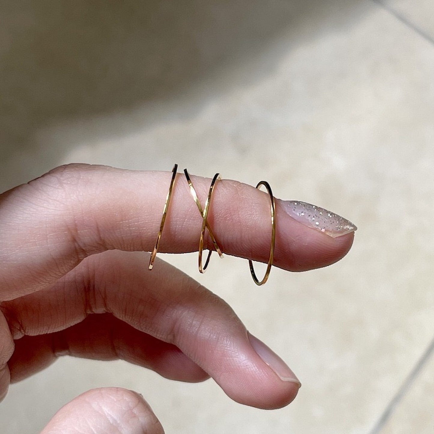 Dainty Ultra Thin Midi Knuckle Ring - Simple Gold Band Minimalist Rings