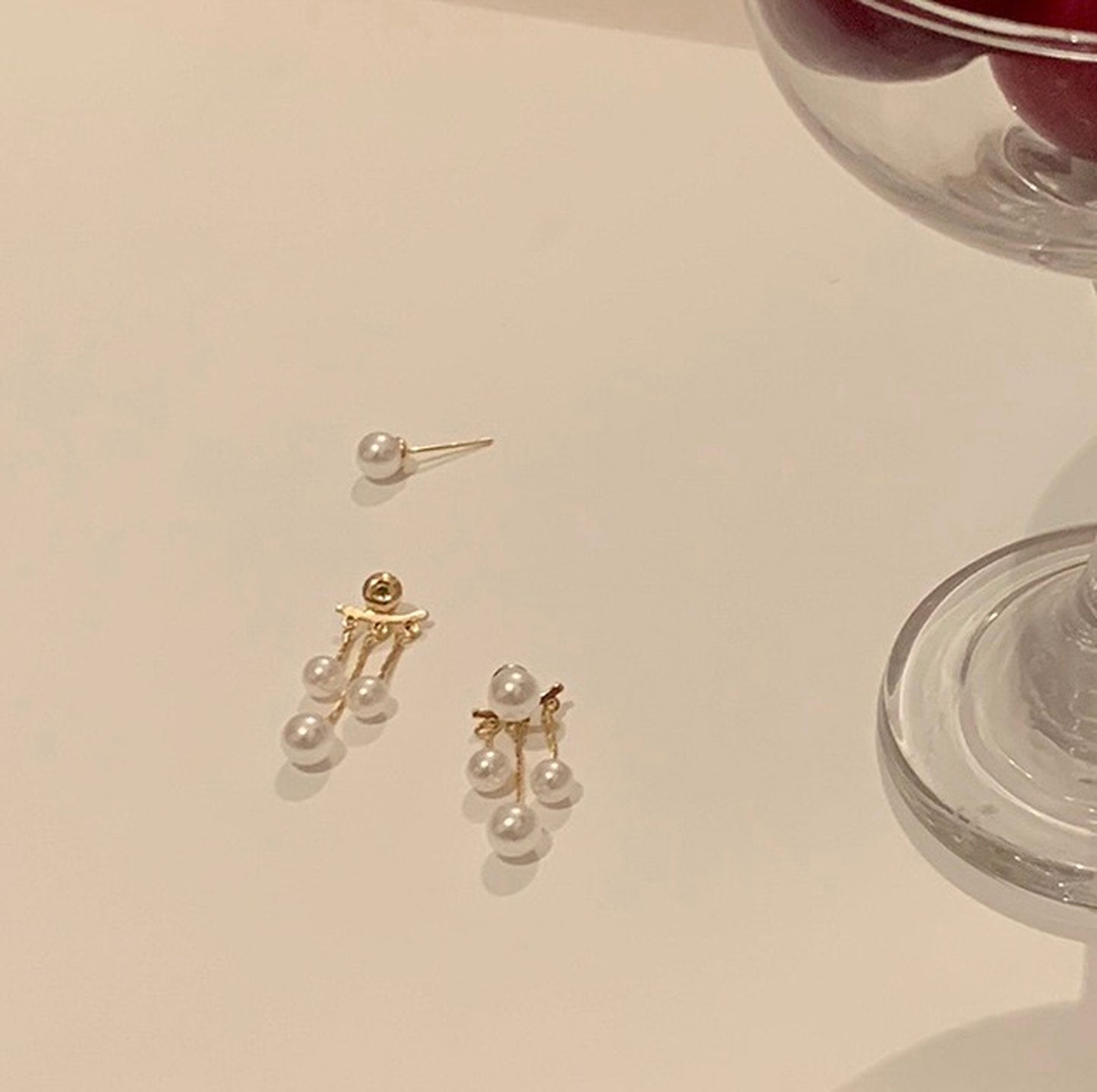 2 Way DIY Earrings, Pearl Drop Dangle Earrings, Gold Tassel Earrings, Multi Layer Pearl Earrings, Handmade Boho Wedding Bridesmaid Earrings