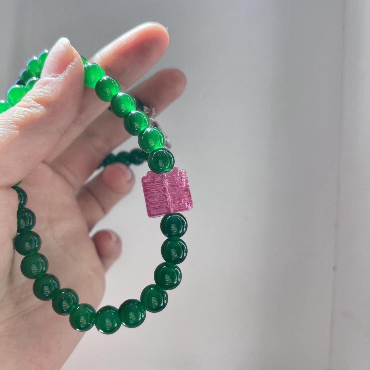 Natural Jade Bead Necklace - Emerald Green Necklace