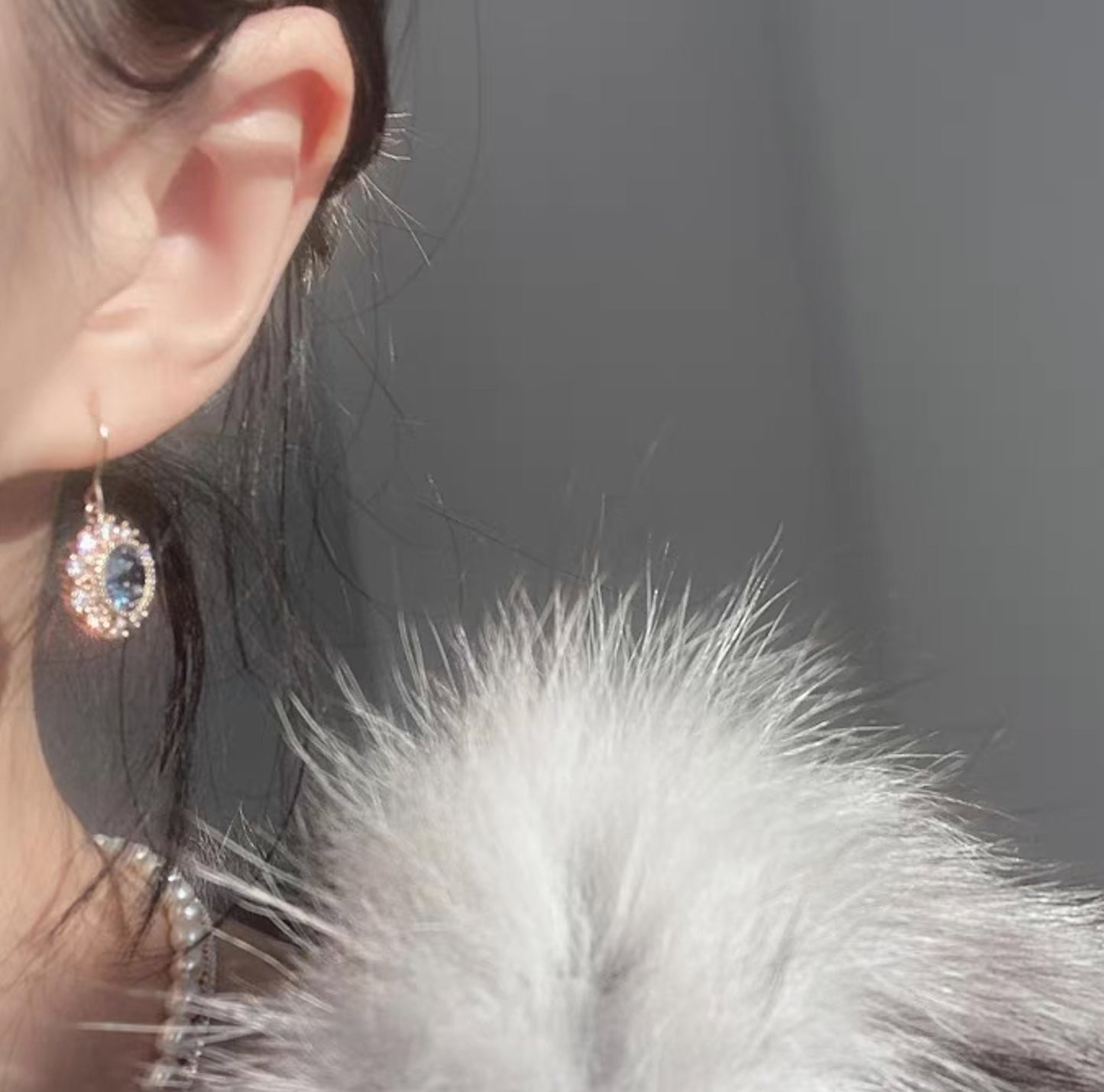 Handmade Gold Lace Blue Sapphire Earrings - Dainty Blue Bridesmaid Wedding Earrings