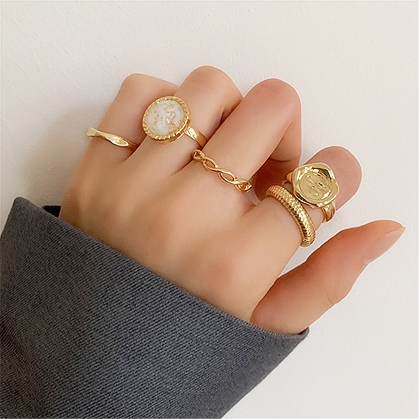 Cuban Rings, Gold Signet Rings, Statement Stacking Rings, Thick Chain Link Rings, Chunky Gold Rings, Cocktail Rings, Everyday Fashion Rings