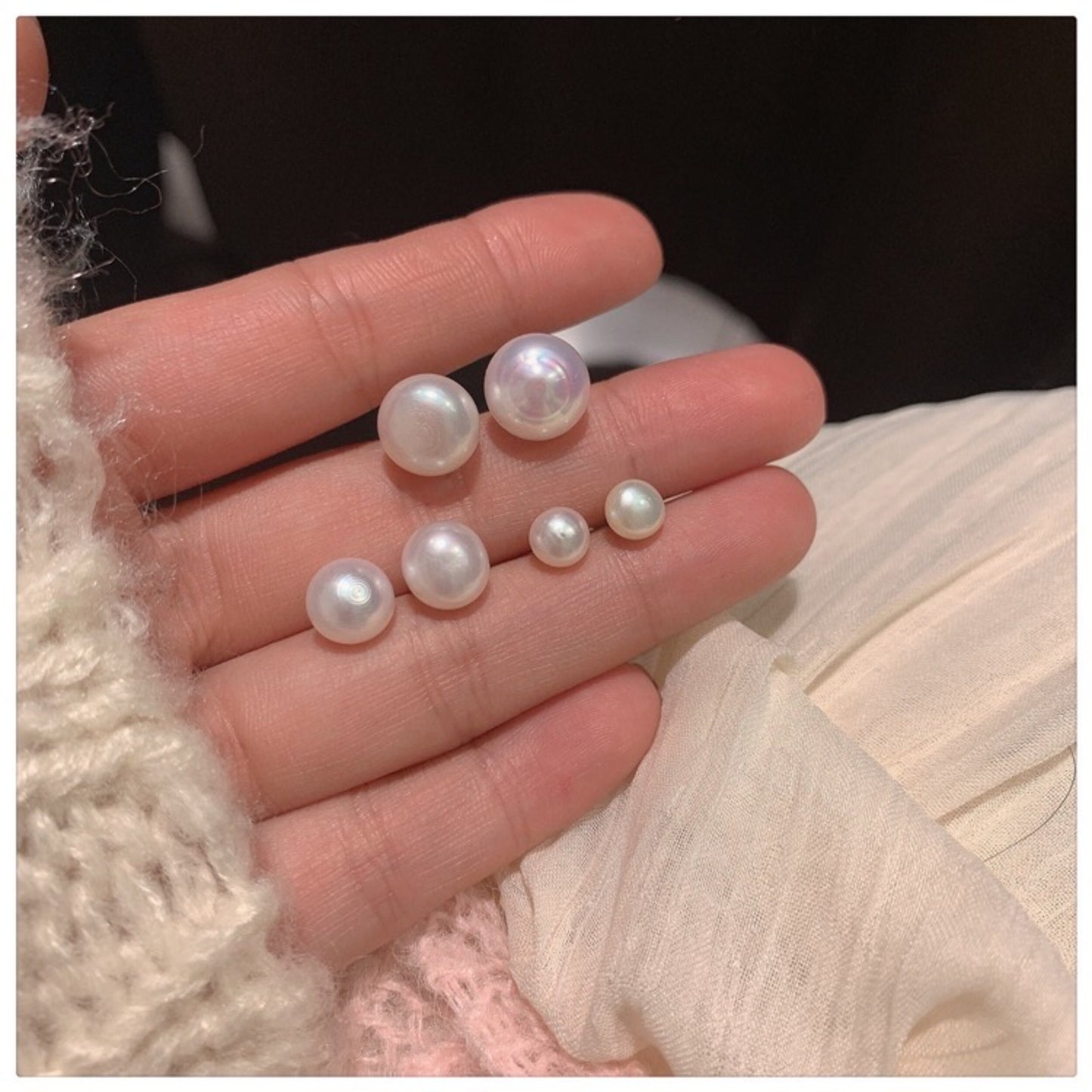 Natural real pearl simple stud, 6mm 8mm 10mm round pearl studs, Ivory pearl stud earrings, Everyday stud earrings, Minimalist pearl earrings
