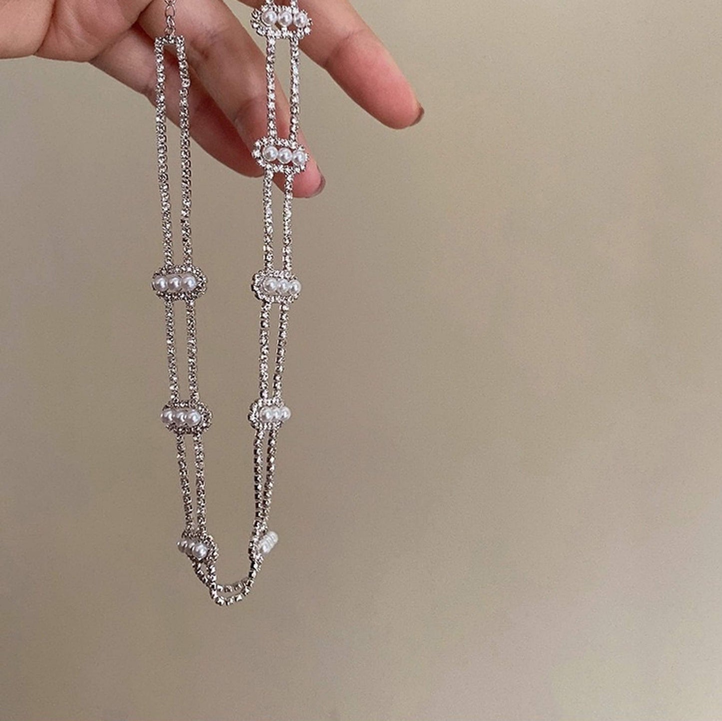 Double Layer Necklace Choker - Fairycore Sparkly Collar Necklace
