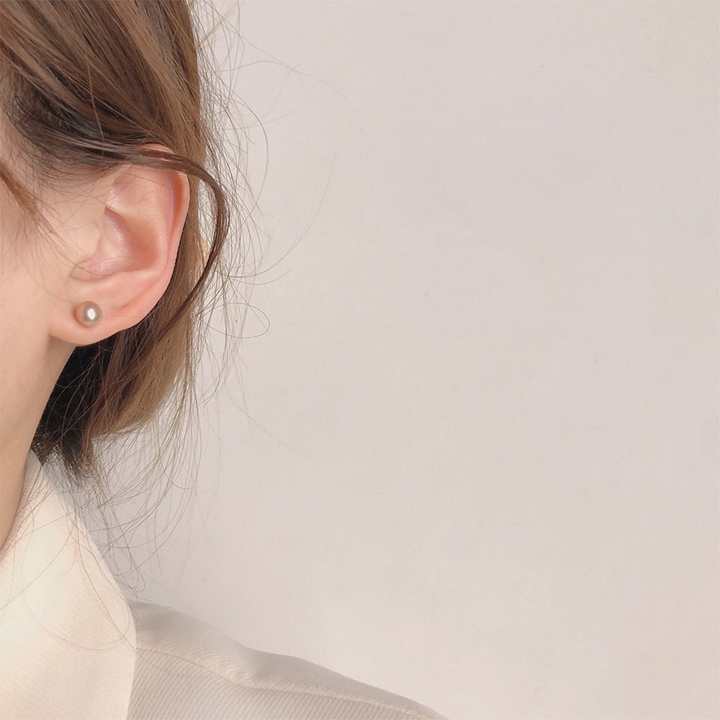 Natural Pink Pearl Everyday Simple Stud | 7mm Genuine Pink Purple Pearl Earrings