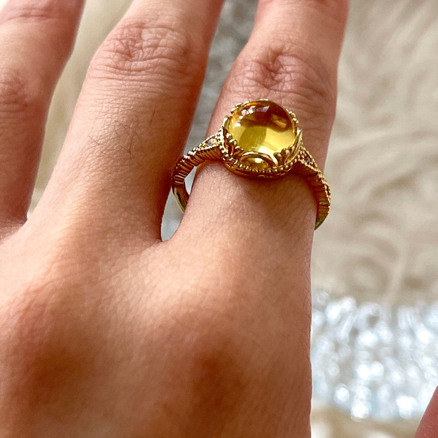 Lemon Yellow Citrine Topaz Ring, Lucky Energy Ring, Infinity Twisted Band, Unique Promise Ring, Crystal Statement Ring, Gift