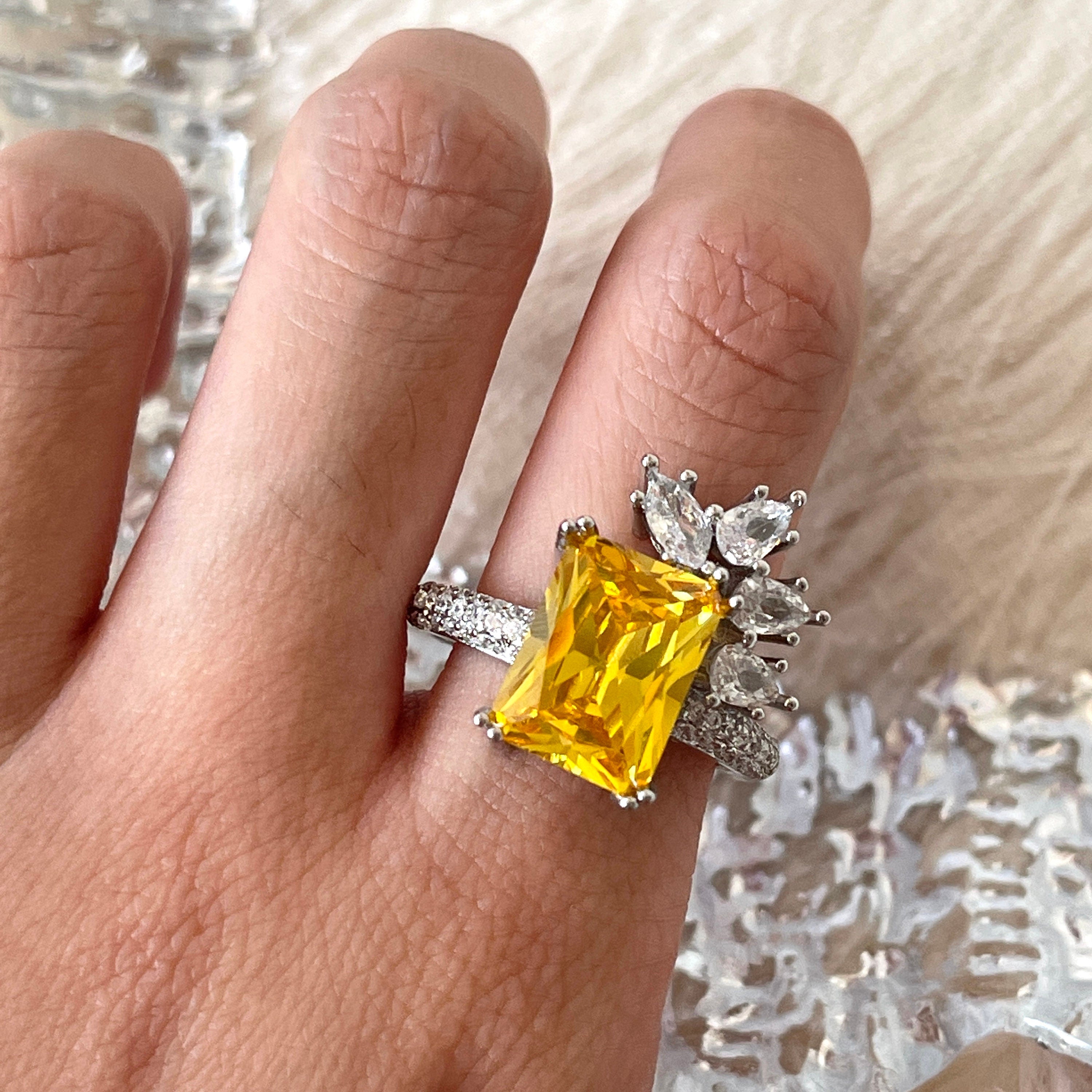 Celebrity yellow on sale diamond ring