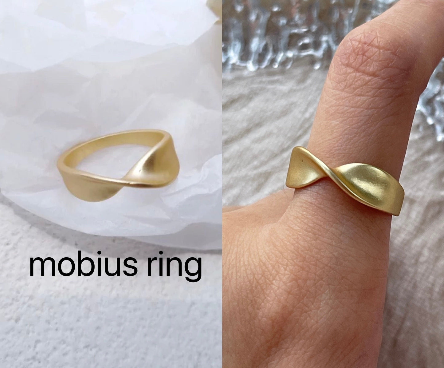 Thick Mobius ring, Infinity loop ring, Engagement promise ring, Dainty infinity ring, Gold mobius ring, Chunky rings, Wide band ring, y2k
