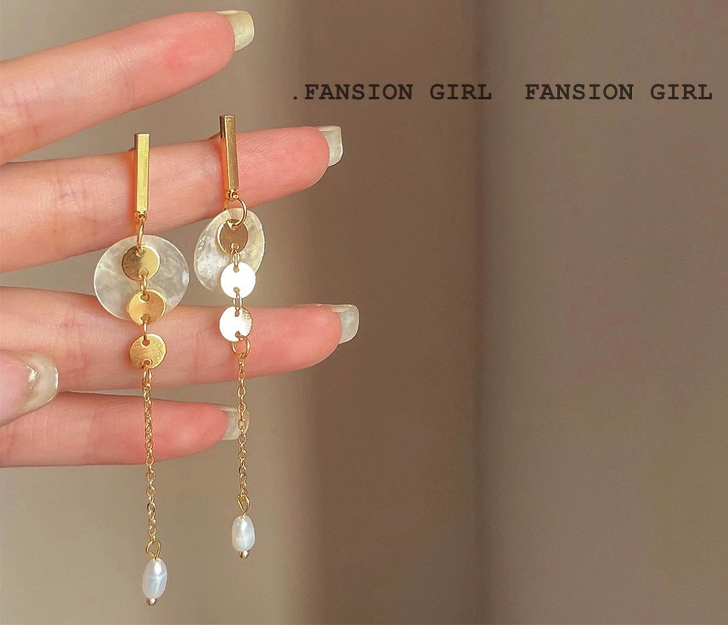 Round dangle tassel earrings, Natural pearl drop earrings, 14K gold sterling silver earrings, Long dangle earrings, Boho bridesmaid earrings