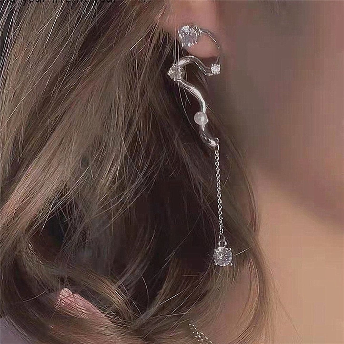 Snake shaped earrings, 2 Way earrings, S shaped wandering earrings, Long dangle earrings, Gothic statement earrings, Unique DIY earrings