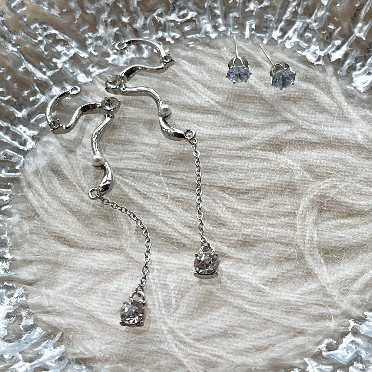 Snake shaped earrings, 2 Way earrings, S shaped wandering earrings, Long dangle earrings, Gothic statement earrings, Unique DIY earrings