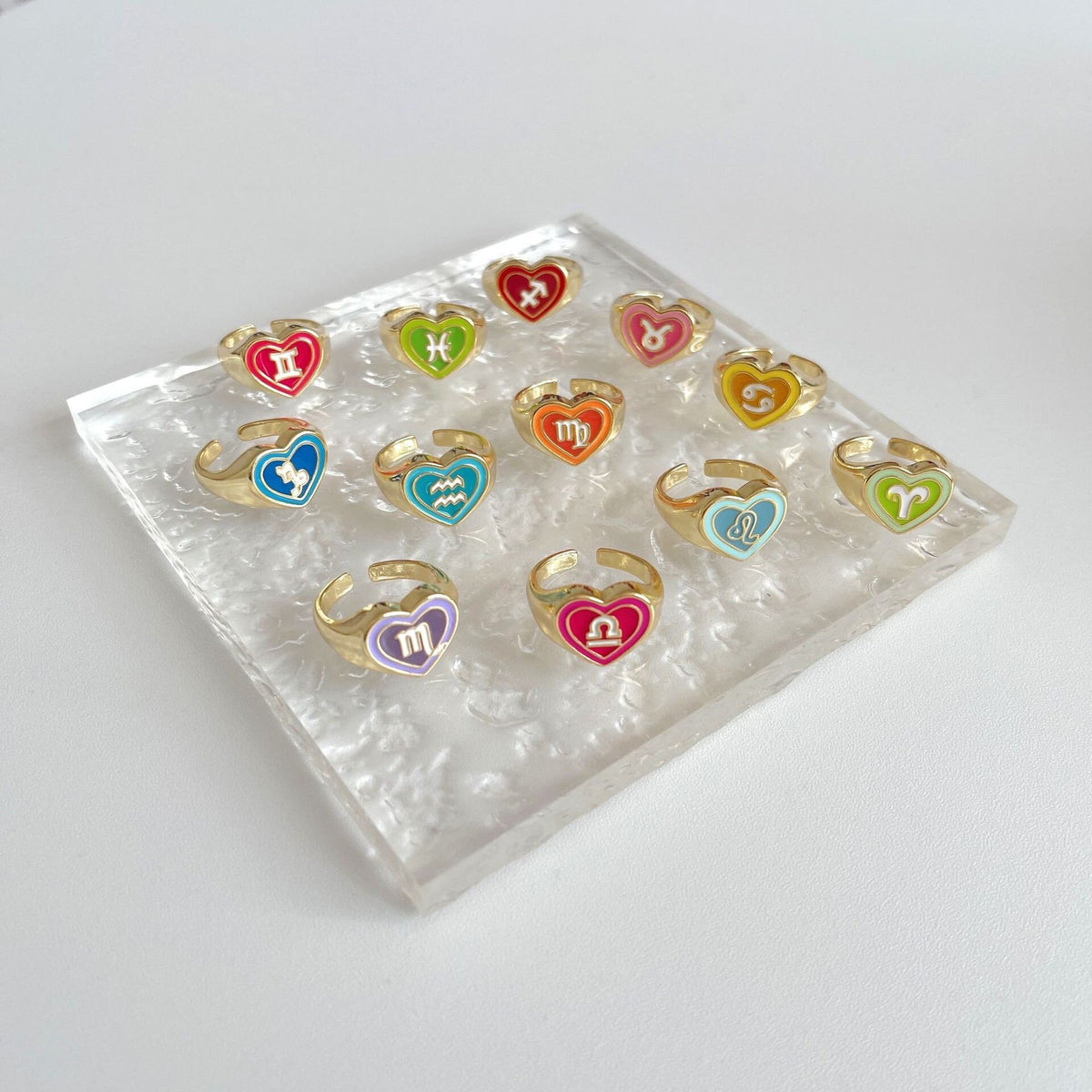Birth Signs Rings Zodiac Sign Horoscope Heart Chunky Ring - Zodiac Statement Birthday Ri ...