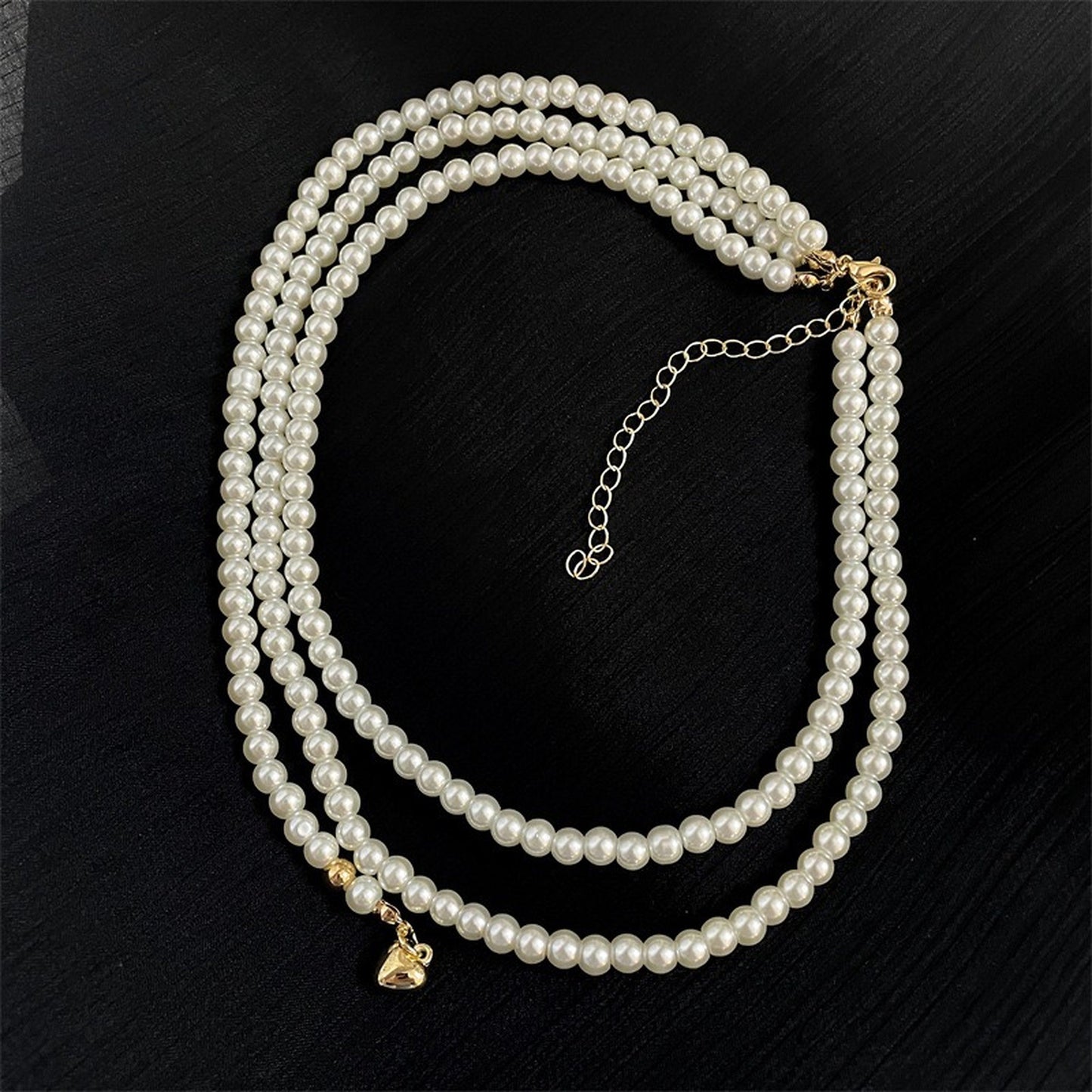Layered Pearl Necklace, Bridal Wedding Pearl Jewelry, Multi Strand Pearl Beaded Necklace, Gatsby Vintage Necklace, Classic Pearl Necklace