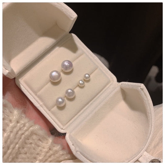 Natural real pearl simple stud, 5mm 6mm 8mm round pearl studs, Ivory pearl stud earrings, Everyday stud earrings, Minimalist pearl earrings