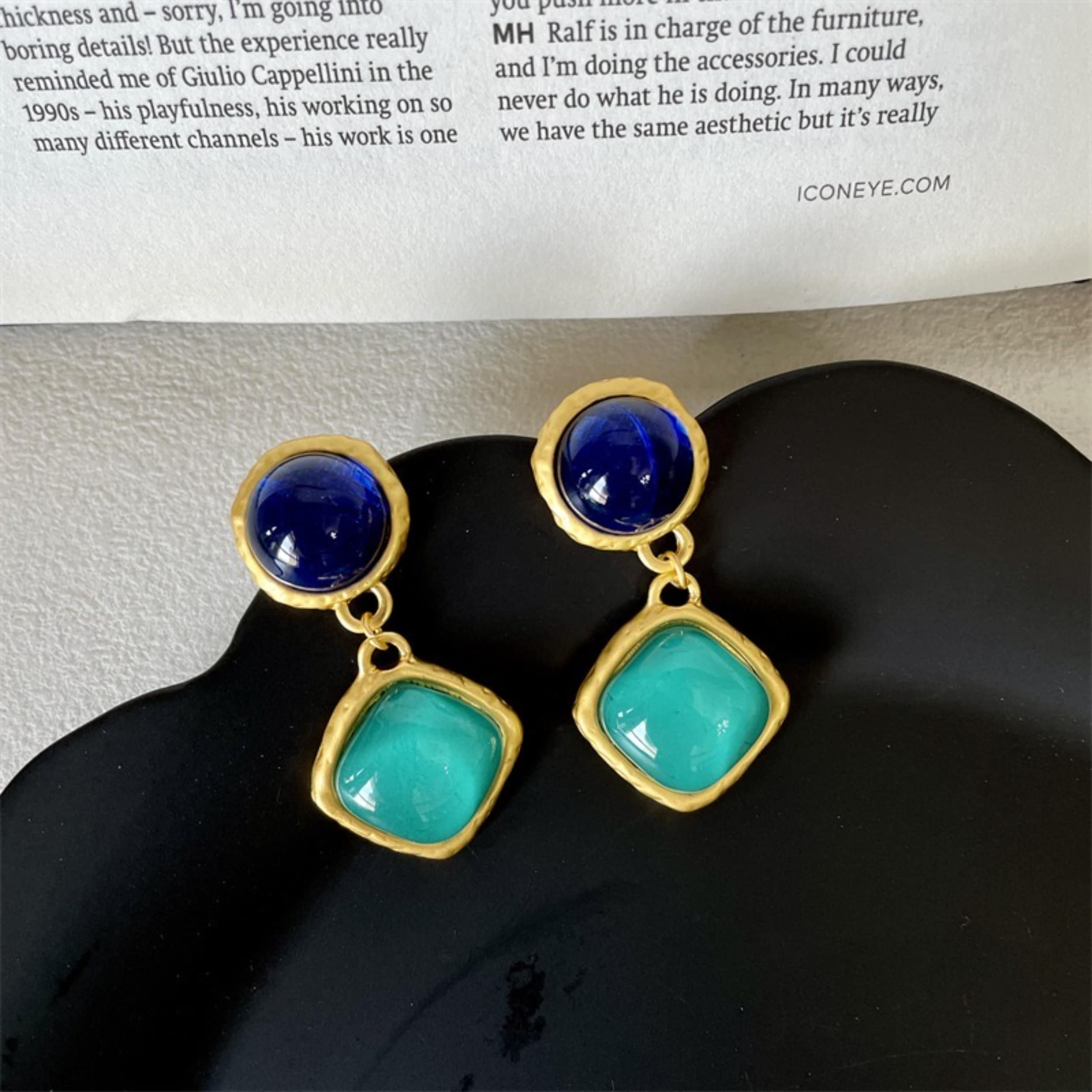 Royal Blue Moti Ethnic Gold Plated Dangler Earrings by Parisha Jewells with  Crystal Stones ER7090002 : Amazon.in: Fashion